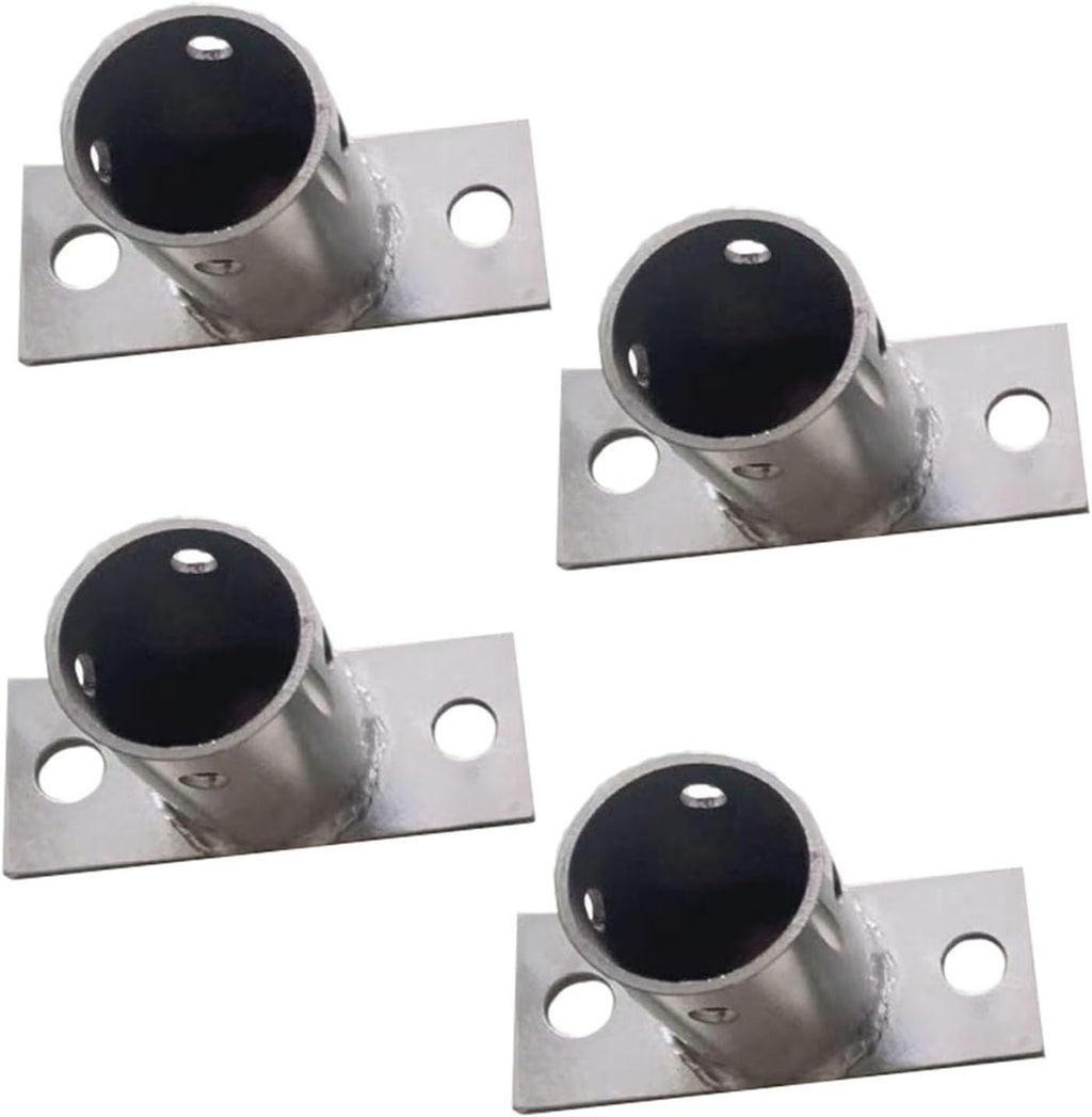 LZMZMQ 2 Inch Round Post Base Brackets, Post Stainless Steel Flange Anchor Base with Screws, Post Sleeve Bracket for Holding and Protecting Fence Mailbox Handrail Round Posts(4pcs H 80mm/3.1in)