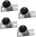 LZMZMQ 2 Inch Round Post Base Brackets, Post Stainless Steel Flange Anchor Base with Screws, Post Sleeve Bracket for Holding and Protecting Fence Mailbox Handrail Round Posts(4pcs H 80mm/3.1in)