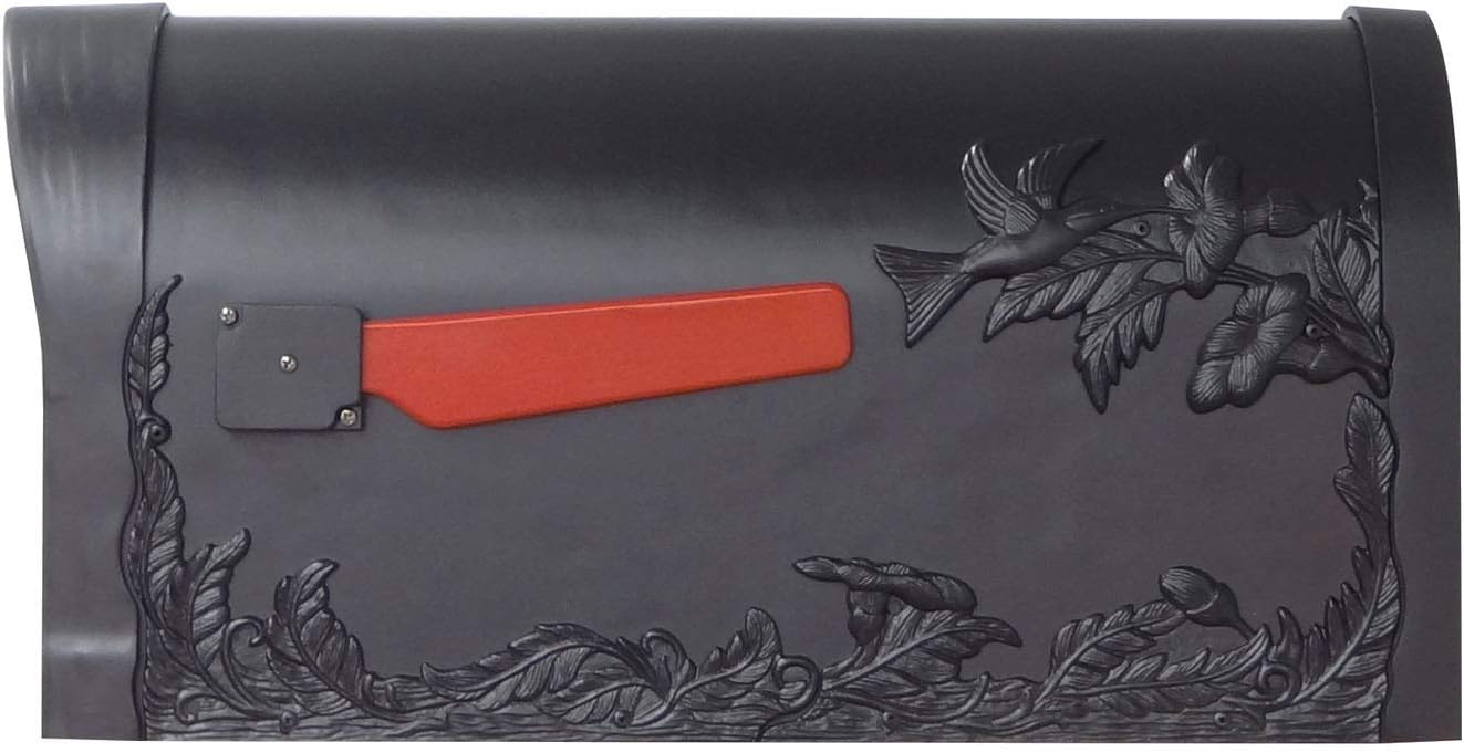 Special Lite Hummingbird Curbside Mailbox with Sorrento Front Single Mailbox Mounting Bracket - TC-SOR-FS-1005-BLK