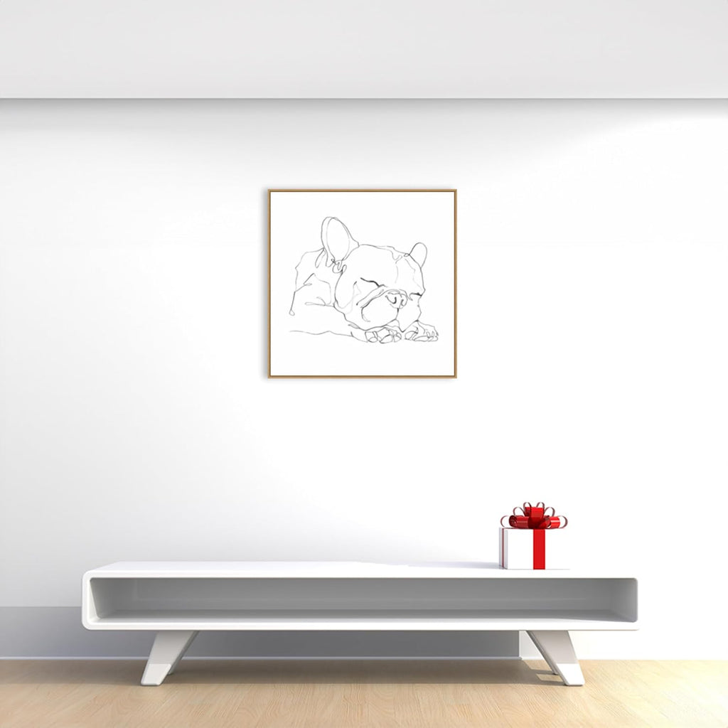 Amanti Art Framed Canvas Wall Art 30x30 French Bulldog Contour II by Ethan Harper, Framed Wall Art Canvas, Animals Artwork, Modern Decor, Large Poster Painting for Living Room, Bedroom, Bathroom,