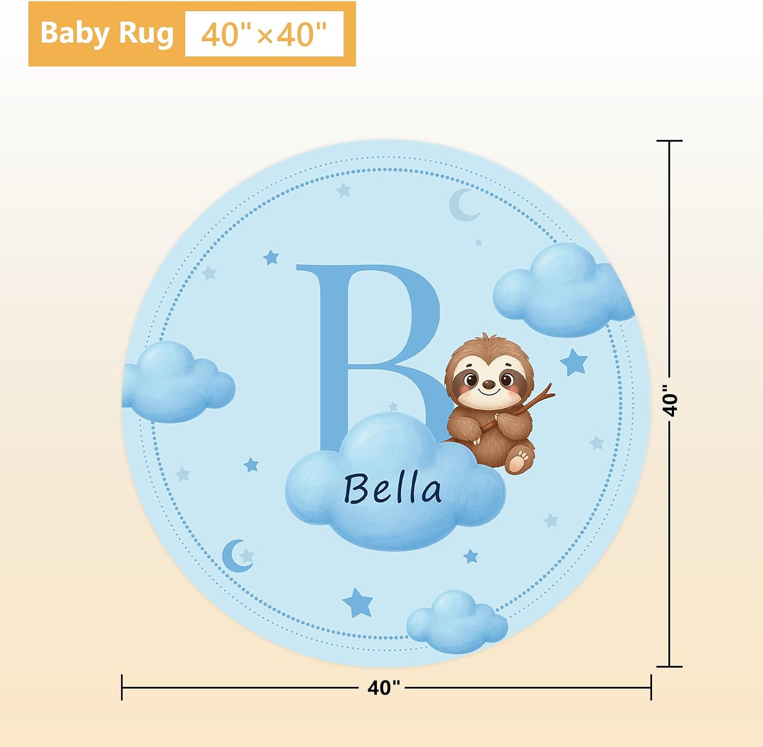Terwex Personalized Baby Bedding Set, 5 Pcs Custom Baby Crib Sets with Name, Toddler Bedding Set for Baby Girls Boys, Blue Sloth Double Layer Nursery Bedding Set, Customized Gifts for Infants Kids