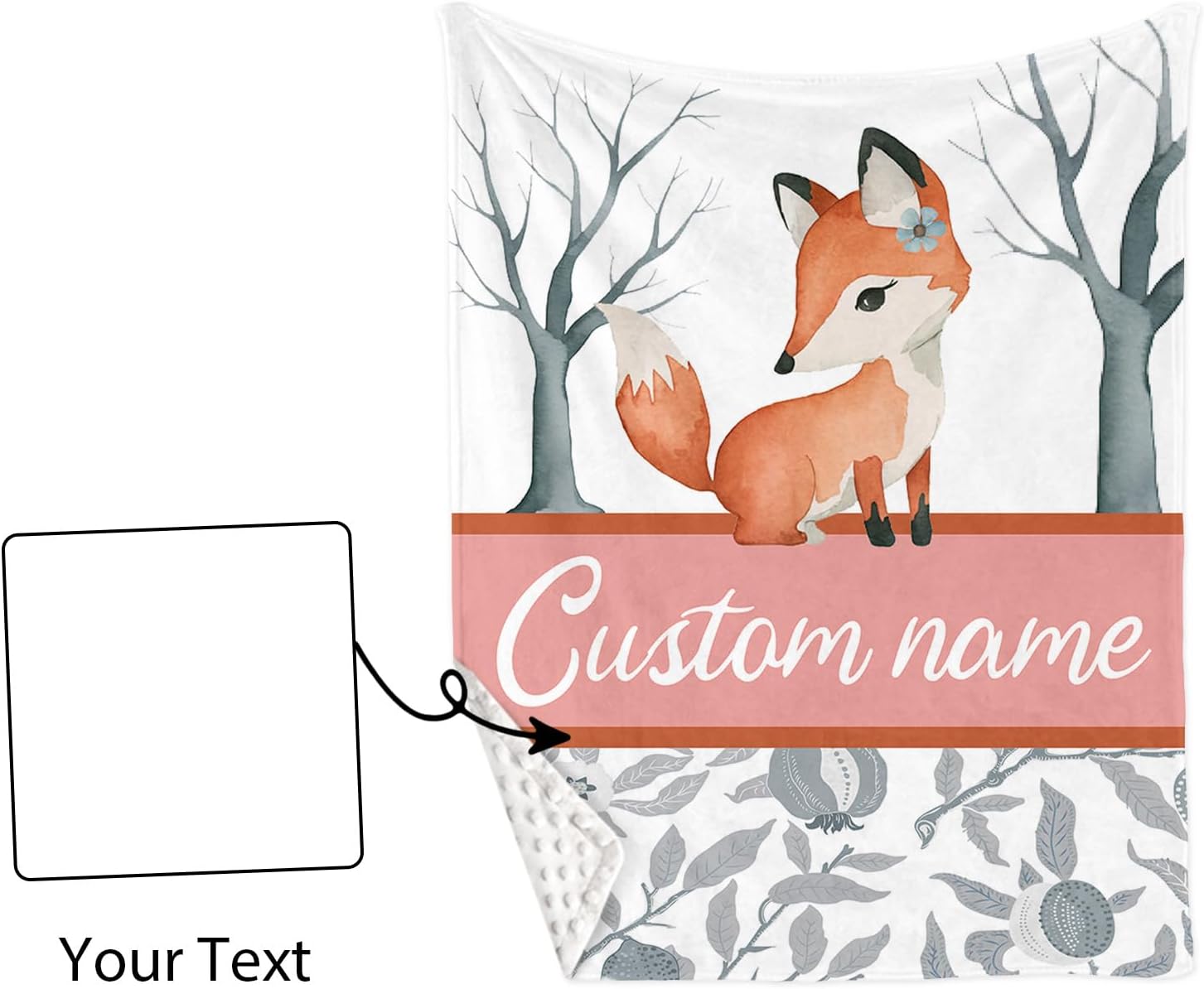 TOOTANN Custom Baby Crib Bedding Set, 5 Pcs Personalized Name Baby Crib Sheets for Kid Toddler Infant, Forest and Fox Nursery Bedding Set