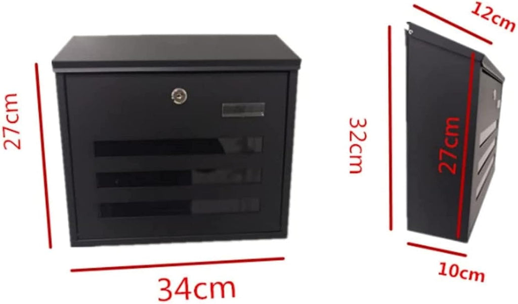Metal Mailbox Posts Wall Mount Letterboxes Mail Drop Collection Boxes Package Lockers Envelopes Mailing Supplies 13.4×10.6×3.9 Inch