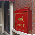 JYDQM Suggestion Box Comment Collection Box Mailbox European Aluminum with Lock Outdoor Post Box Secure Letterbox (Color : Red)