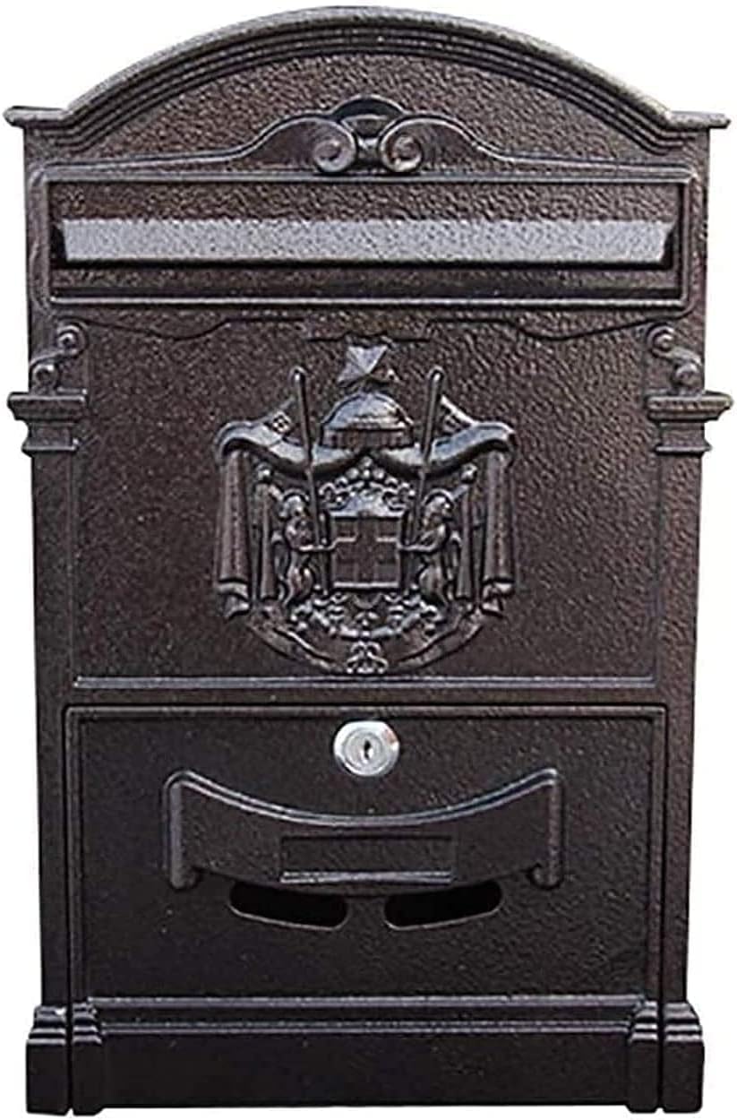 JYDQM Suggestion Box Drop Box Donation Box Vintage European Mailbox Aluminum Mail Box Post Box Secure Letterbox Parcel Box Drop Box (Color : C)