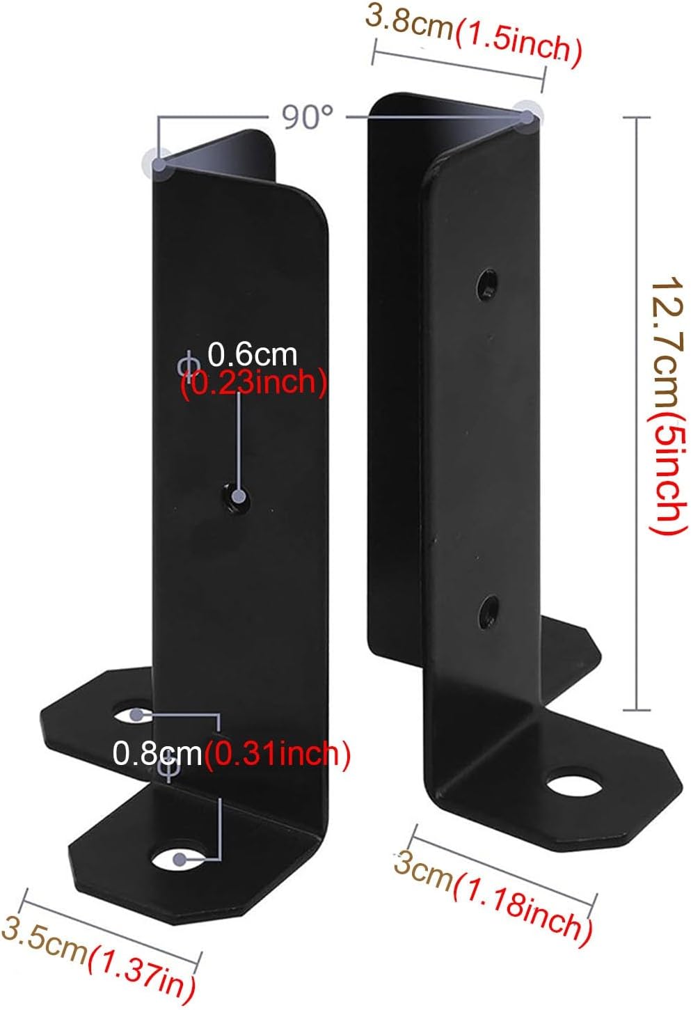 4x4 Concrete Post Anchor for Adjustable Fence Holder, Heavy-Du Metal Base with Installat Kit - Catible with 1.5x1.5, 2x2, 2x4, 4x6 Wooden Posts & Mailboxes