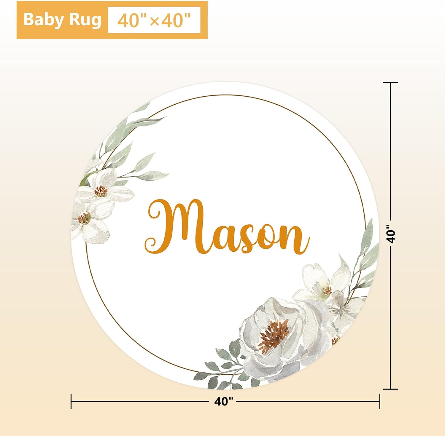Terwex Custom Baby Crib Set - 5 Pcs Personalized Name Flowers Crib Bedding Set for Infants Toddlers - Soft Double Layer Nursery Bedding Set for Girls Boys - Customized Gifts for Baby Shower Birthday