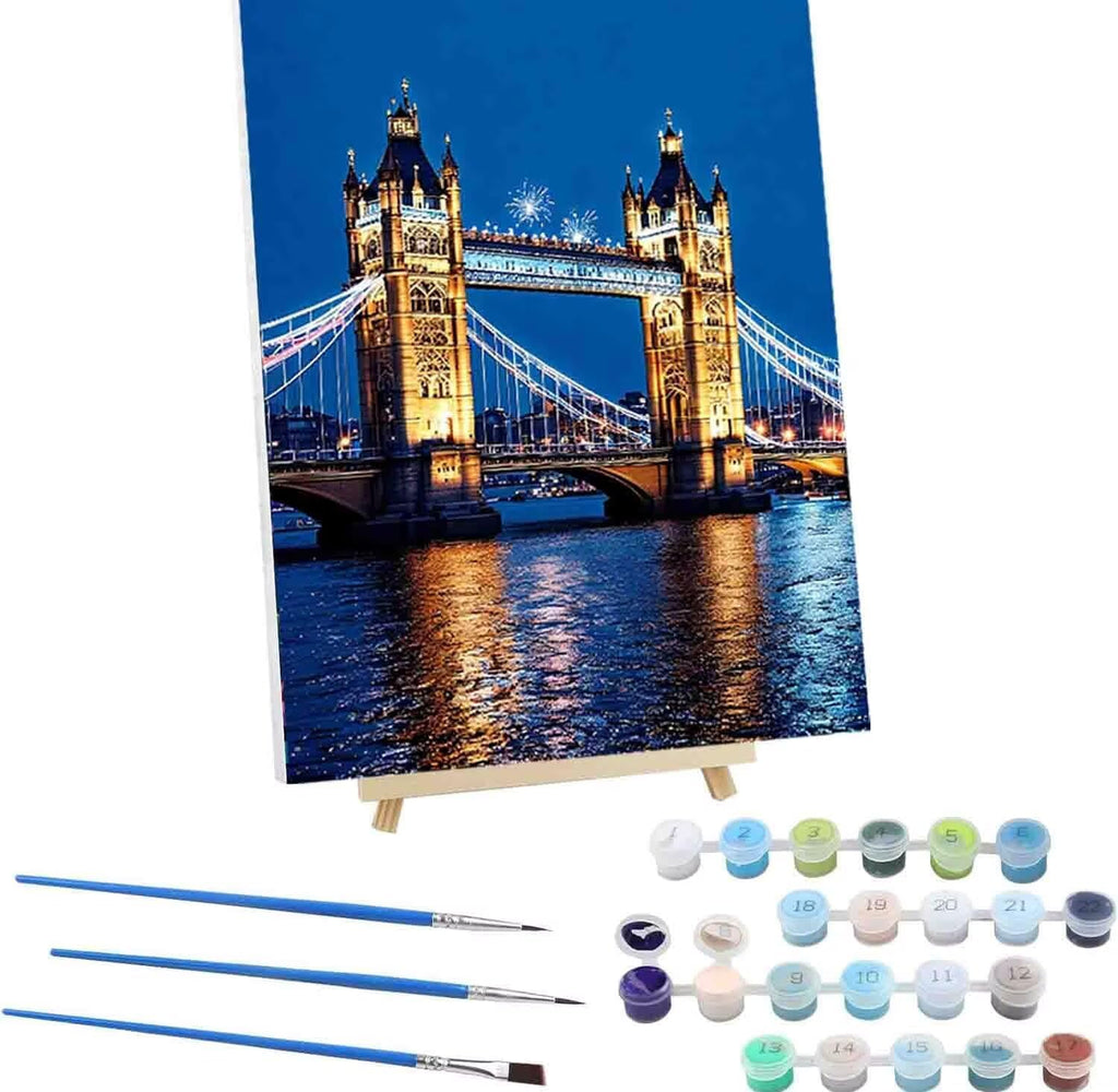 Golden Gate Bridge Paint by Numbers Landscape Paint by Numbers Kit for Adults, Pre Drawn Canvas Painting Kits with 3 Paintbrushes and Acrylic Oil Painting, Hobbies for Women 40x53in (with Frame) -i100