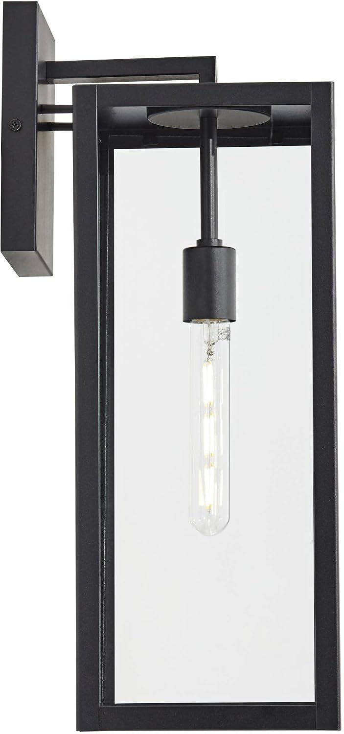 John Timberland Titan Modern Industrial Outdoor Wall Light Fixture Mystic Black Metal 20' Clear Glass Damp Rated for Exterior House Porch Patio Outside Deck Garage Yard Front Door Garden Home