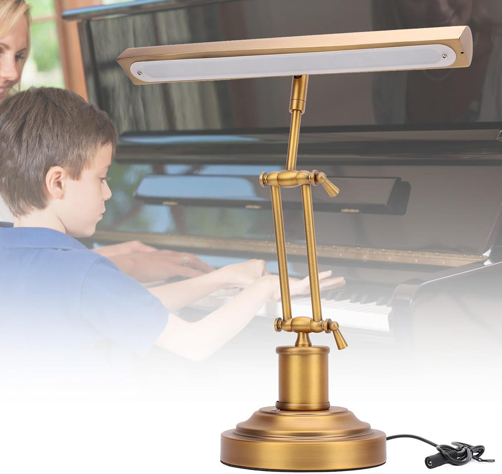 Yoidesu 14in Piano Light for Grand/Upright Piano, 12W Upgraded LED Piano Lamp, 3000K to 6000K Stepless Dimmable Piano Desk Lamp, 360° Rotatable Music Stand Light Office Table Light (US