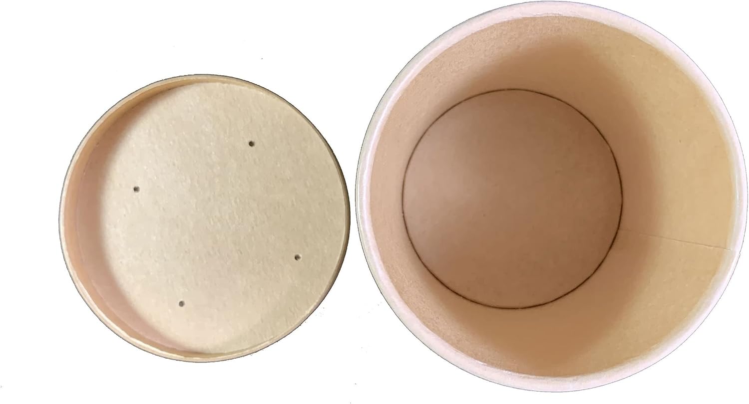 250 Sets Kraft Paper Food Containers With Vented Lids, To Go Hot Soup Bowls, Disposable Ice Cream Cups - Kraft