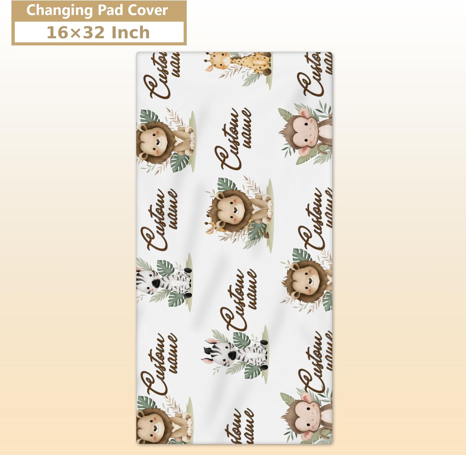Personalized Baby Bedding Set, 5 Pcs Custom Baby Crib Sets with Name, Animal Safari Toddler Bedding Set for Baby Girls Boys, Double Layer Nursery Bedding Set, Customized Gifts for Infants Kids