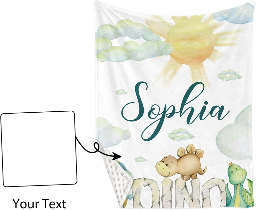 TOOTANN Custom Baby Crib Bedding Set, 5 Pcs Personalized Name Baby Crib Sheets for Kid Toddler Infant, Cartoon Dinosaurs Nursery Bedding Set