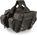 Milwaukee Leather SH574ZB Black Large Zip-Off PVC Throw Over Riveted Saddle Bag