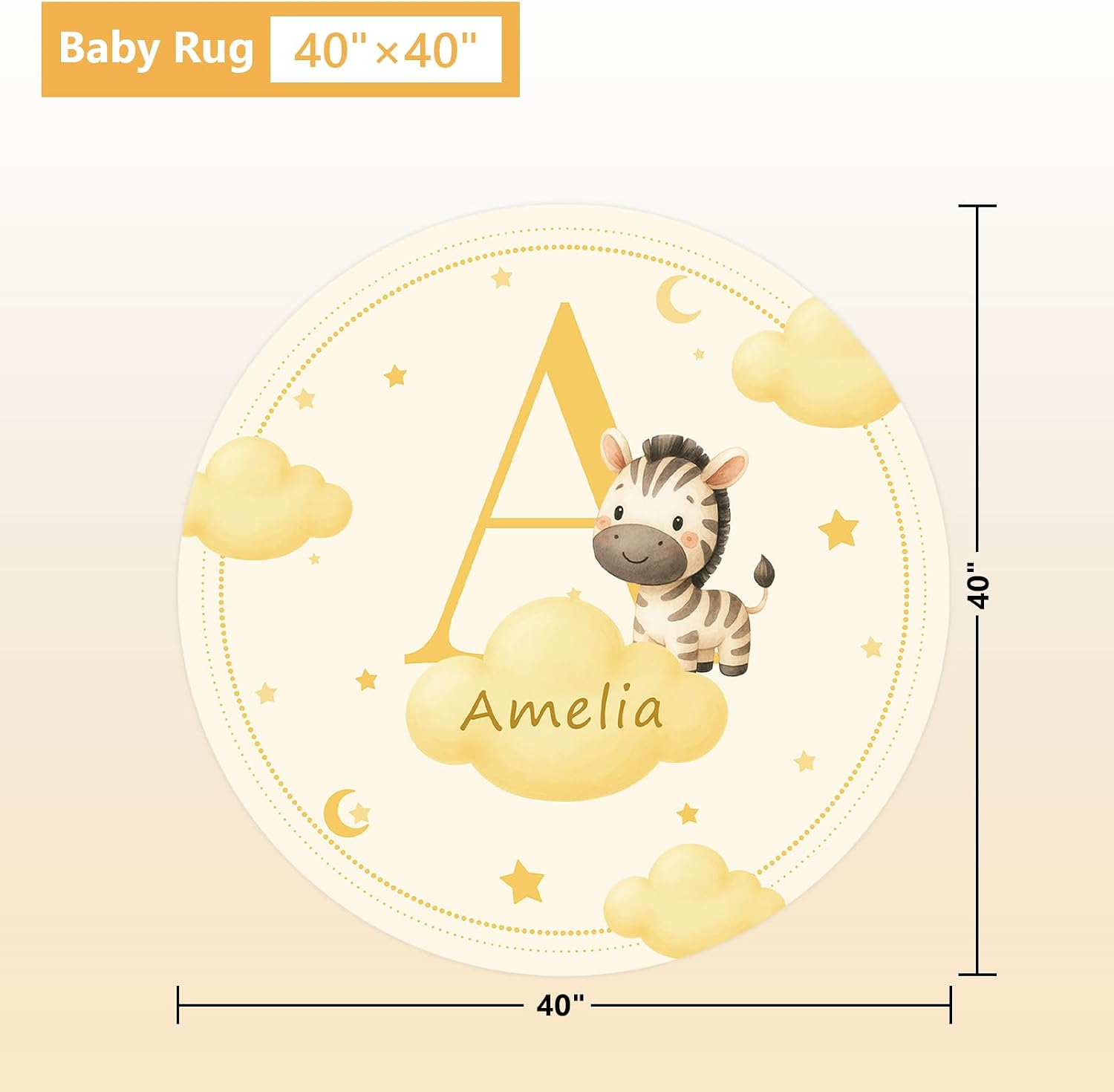 Terwex Personalized Baby Crib Bedding Set, 5 Pcs Custom Name Nursery Bedding Set, Yellow Zebra Baby Bedding Set for Girls Boys, Double Layer Crib Sets, Customized Gifts for Toddler Infant New Parents