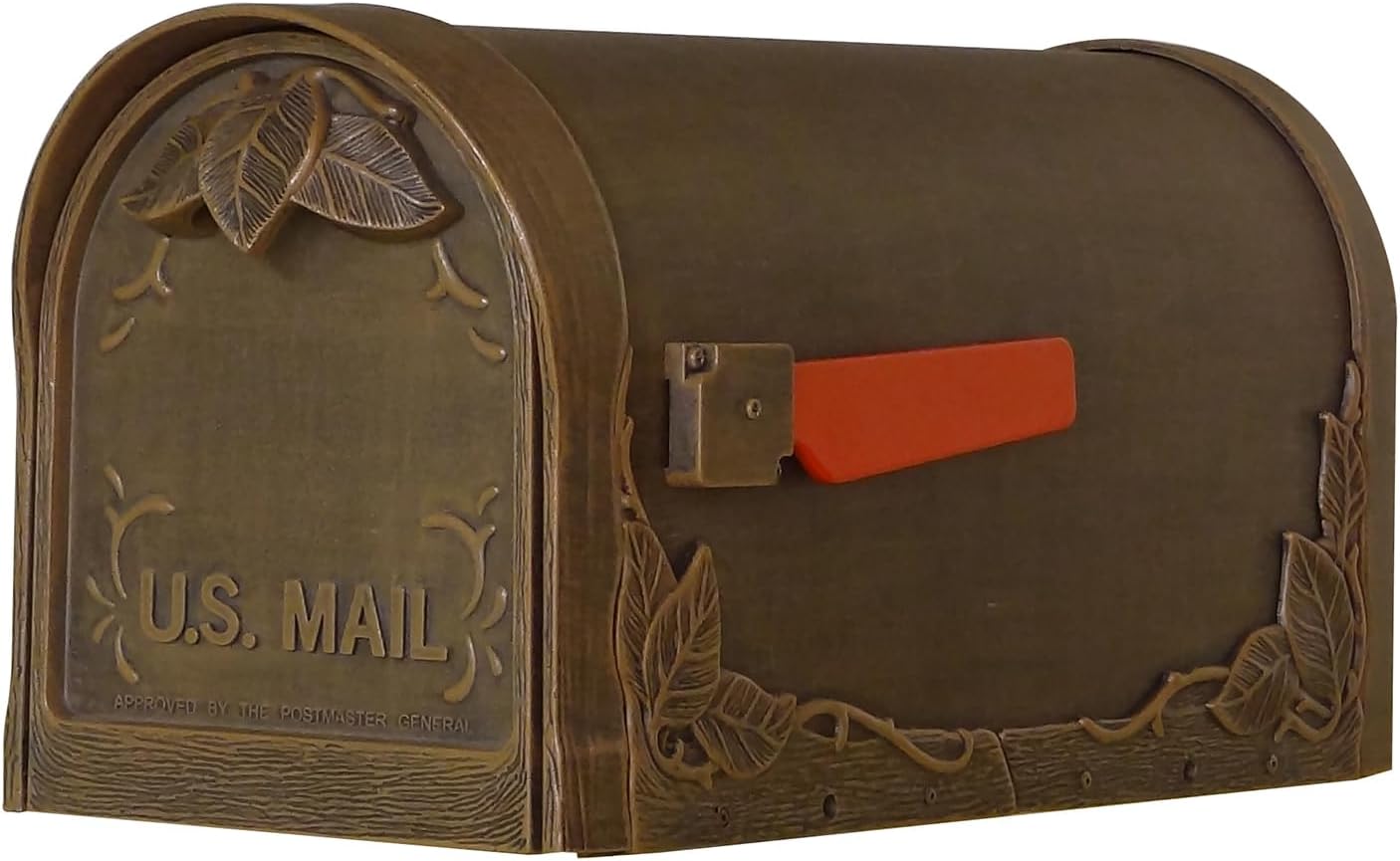 Special Lite Floral Curbside Mailbox with Springfield Post - Copper Aluminum Mailbox with Direct Burial Post - SCF-1003_SPK-710-CP