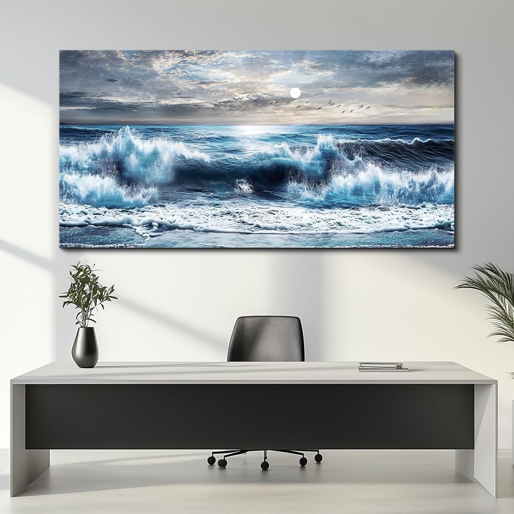 ERQINHUA Large Canvas Wall Art For Living Room Wall Decor For Office Bedroom Mural Wall Pictures Artwork Marine Landscape Painting Hotel Room Aesthetic Printed picture artworks Home Decor 30'x60'