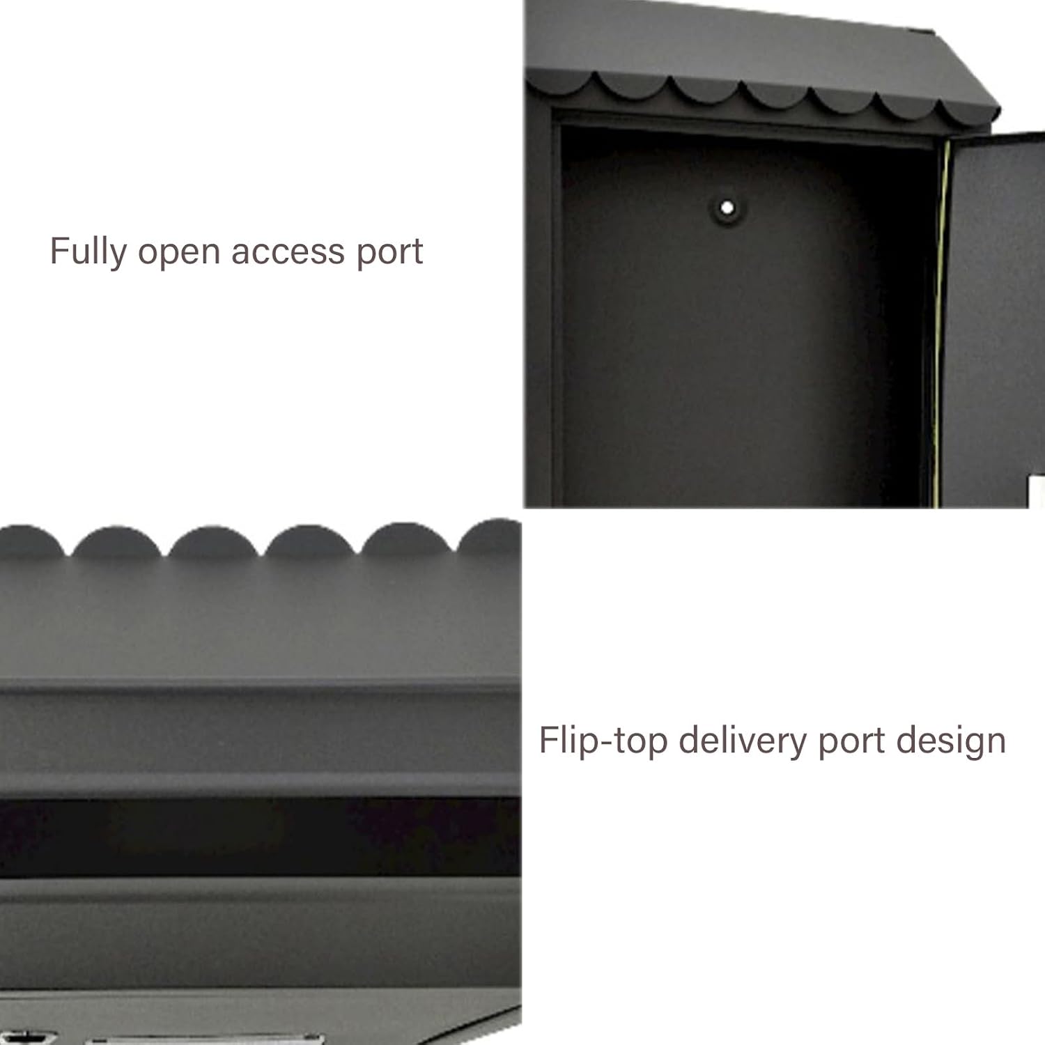 Wall Mount Mailbox Metal Mailbox, Mailboxes, Locking Mailbox, Wall Mount with Lock Mailboxes Hanging Post Box for Key Office Outdoor Garden