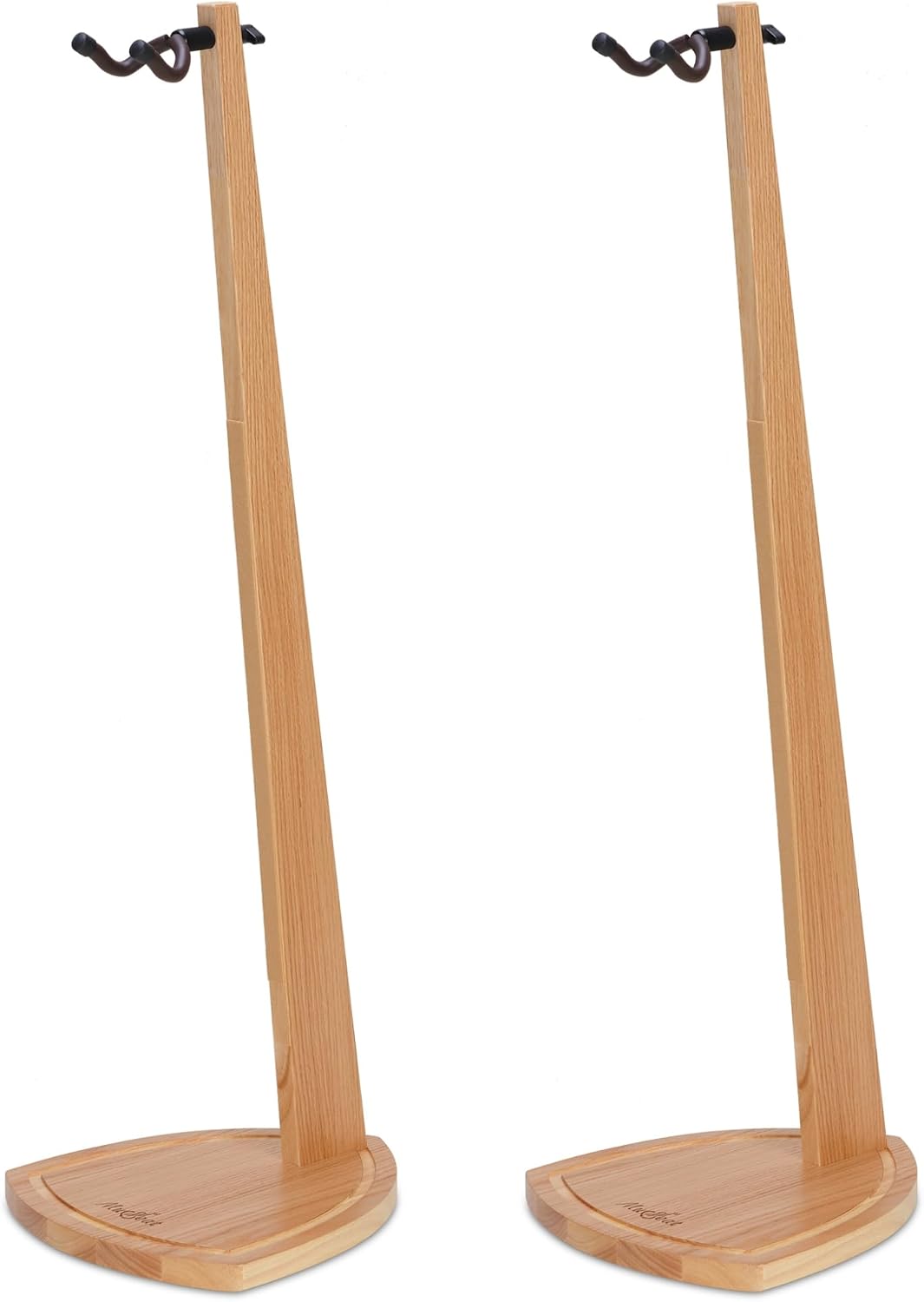 Dual Guitar Stand, 2 Pack Acoustic Stand for 2 Electric, Bass, Mandolin, Red Oak Wooden Double Guitar Floor Holder for Home Decor, Studio Display, Wood Instrument Floor Holder, Gifts for Men
