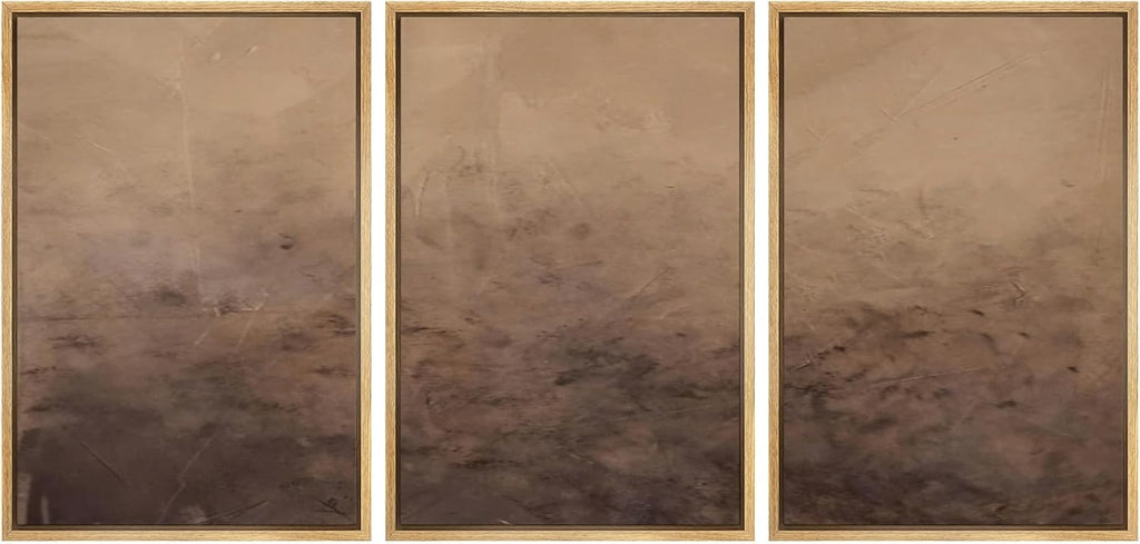 MUDECOR Framed Canvas Print Wall Art Minimalist Earthy Neutral Brown Abstract Illustrations Realism Decorative for Living Room, Bedroom, Office - 24'x36'x3 Natural