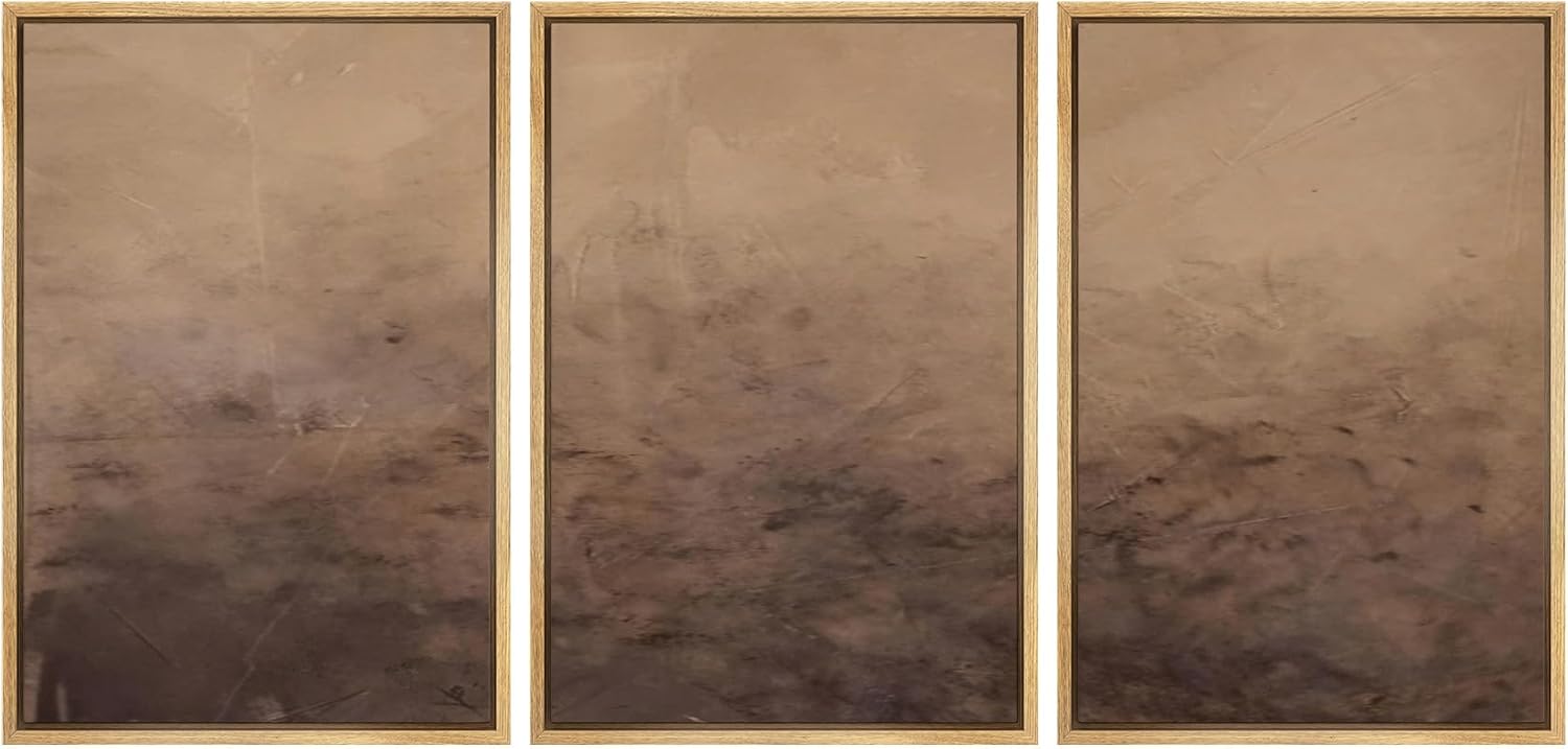 MUDECOR Framed Canvas Print Wall Art Minimalist Earthy Neutral Brown Abstract Illustrations Realism Decorative for Living Room, Bedroom, Office - 24'x36'x3 Natural