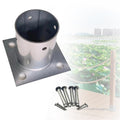 Deck Railing Post Side Mounting Brackets, Posts Support Pack for Fix Fence/Flag Round Posts, Sturdy Construction Pergola Brackets Kit Post Base with Screws(Dia 2.4 X 3.1IN(60 X 80MM),7 pcs)