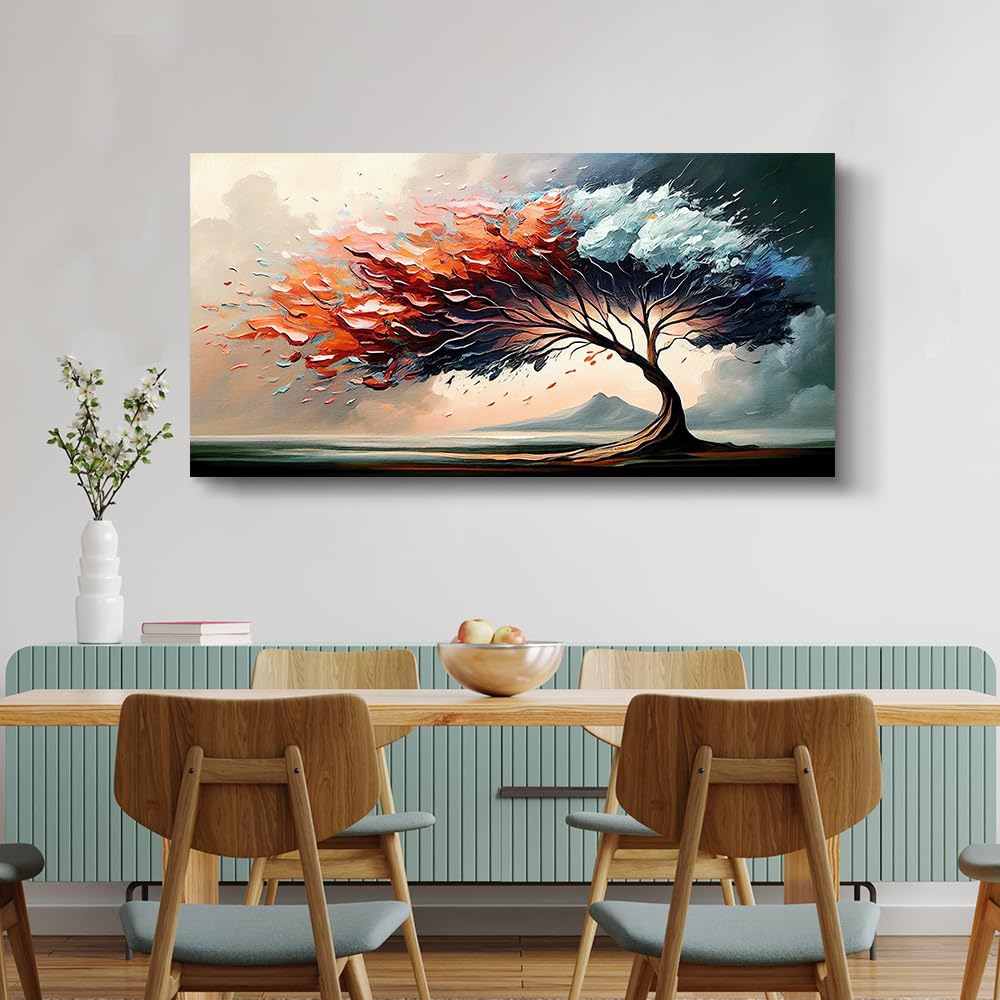 MHARTK66 Wall Decorations For Living Room Large Canvas Wall Art For Bedroom Office Decor Tree Landscape Abstract Wall Paintings Framed Prints Pictures Artwork Modern Hotel Room Home Decor 30x60 In
