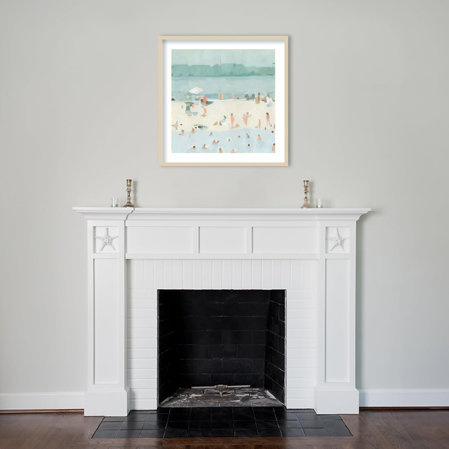 Amanti Art Framed Wall Art Print 33x33 Sea Glass Sandbar I by Emma Scarvey, Abstract Wall Art, Coastal Decor, Large Poster Painting Artwork for Living Room, Bedroom, Bathroom, Kitchen, Office or