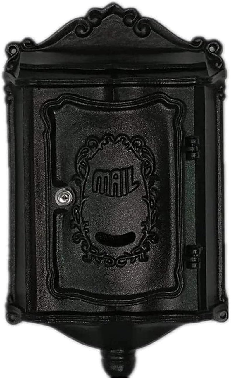 Mailbox,Post Box Wall Mounted Mail Box Outdoor Mailbox Retro European Aluminum Post Box Secure Letterbox Outside Mailboxes Mailbox