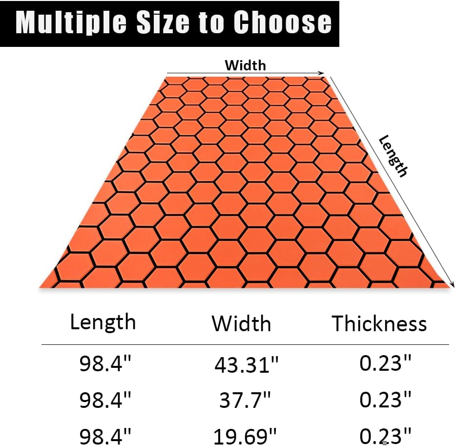 43.31' /37.7' New Hexagon EVA Self-Adhesive Boat Flooring and Decorative Fish for Yacht Pool Boat Flooring Sheet Thick Non-Skid mat