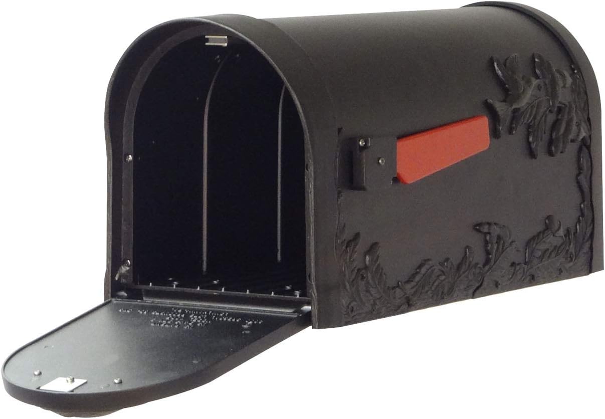 Special Lite Hummingbird Curbside Mailbox with Sorrento Front Single Mailbox Mounting Bracket - TC-SOR-FS-1005-BLK