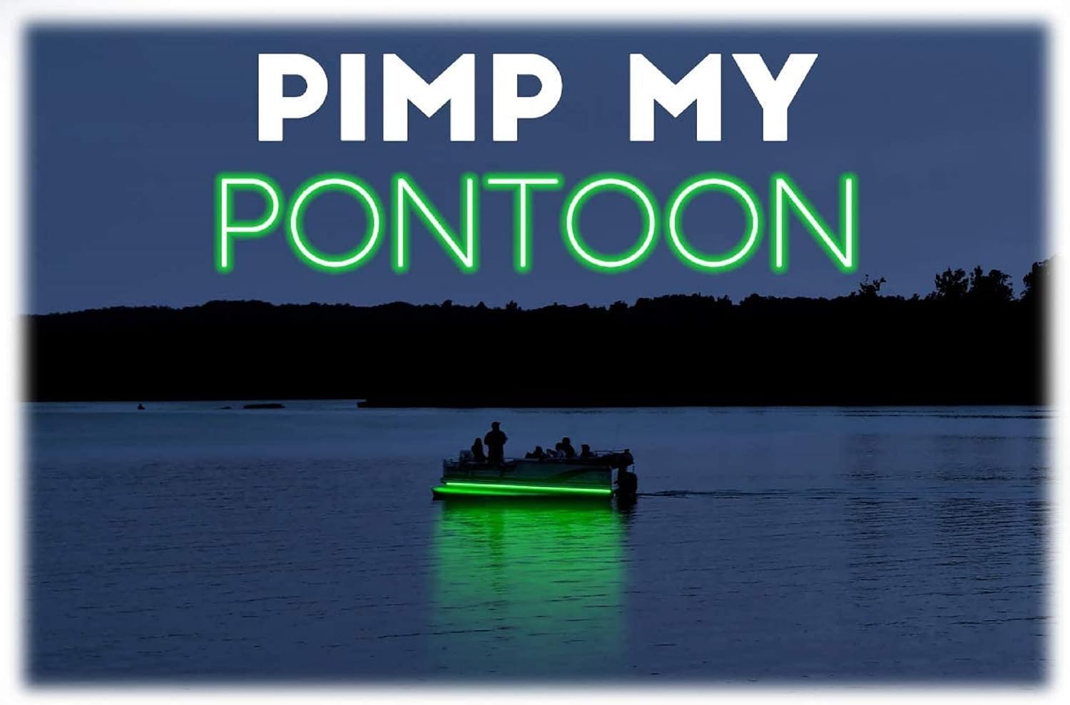 Green Blob Outdoors Pimp My Pontoon for 25-32ft Models Under Deck Glow Boat Lighting Kit w Bonus Red & Green Navigation Strips, Under Deck (Neon Green, 25)