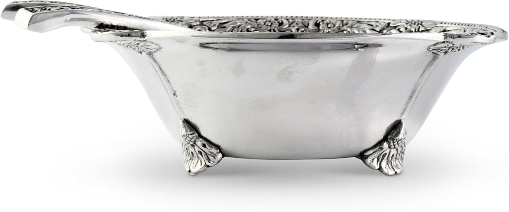 Arthur Court Concho Pattern Salad Bowl with Serving Set 11.75' Diameter 3.5' Tall - 3 Pieces - Aluminum Metal