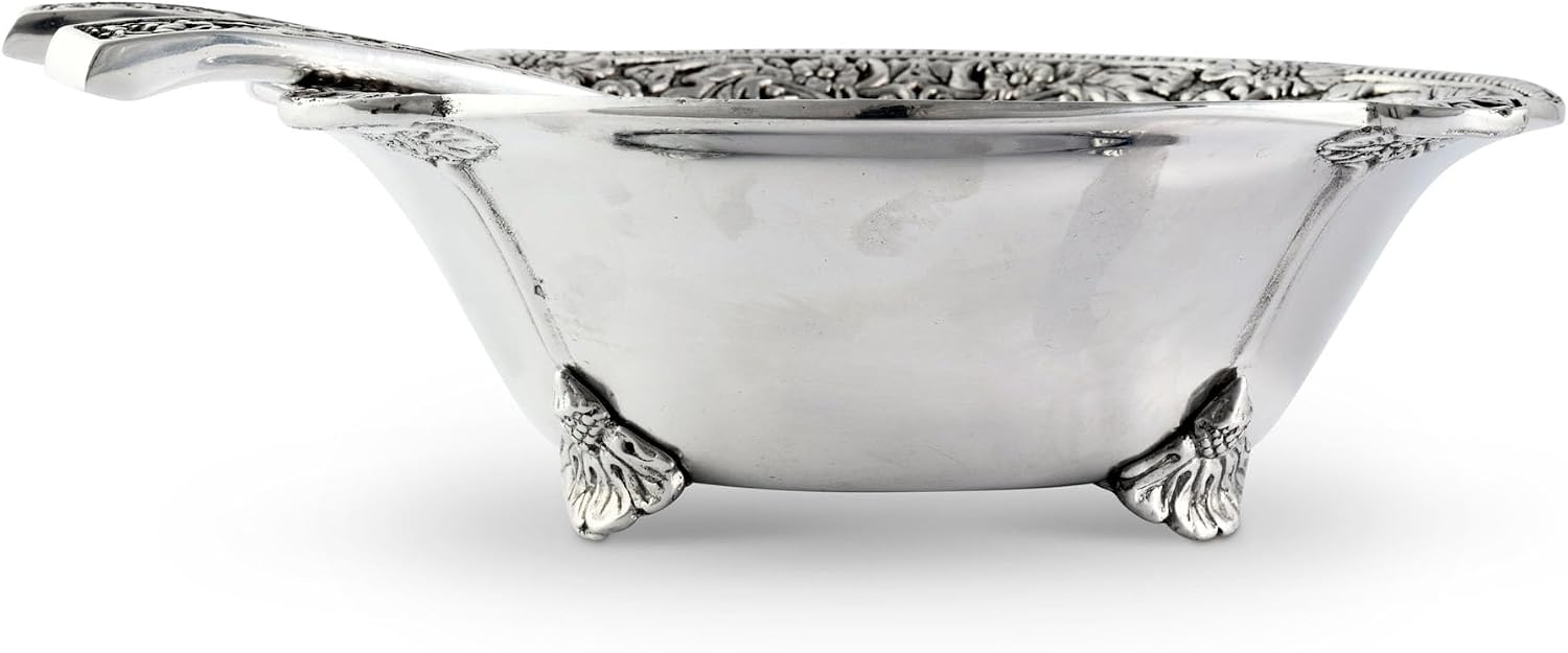 Arthur Court Concho Pattern Salad Bowl with Serving Set 11.75' Diameter 3.5' Tall - 3 Pieces - Aluminum Metal
