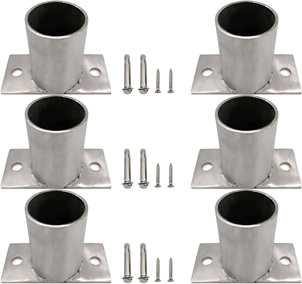 Post Base 2x2 4x4 6x6 8x8 Wood to Concrete, Strong Tie Post Sleeve Surface Mount Kit/Porch Mailbox Fence Column Protector/Round Anchor, 2/3/ 4/5/ 6/10/ 12 Pcs(6pcs,Dia 120 mm/4.7 in)