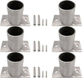 Post Base 2x2 4x4 6x6 8x8 Wood to Concrete, Strong Tie Post Sleeve Surface Mount Kit/Porch Mailbox Fence Column Protector/Round Anchor, 2/3/ 4/5/ 6/10/ 12 Pcs(6pcs,Dia 90 mm/3.5 in)