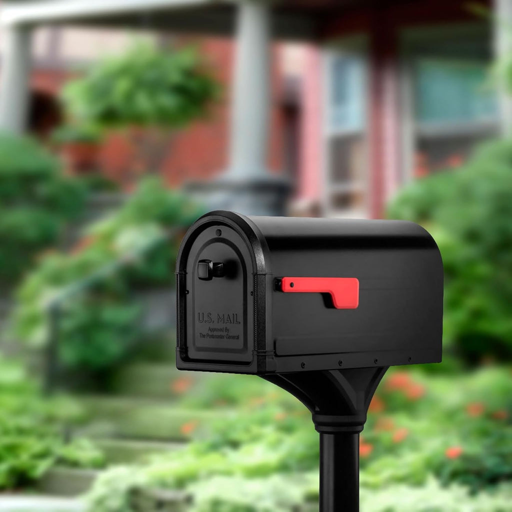 Architectural Mailboxes 7980B Roxbury Mailbox and Post Combo with Hy-Ko MM-5N 3' Gold Number Set