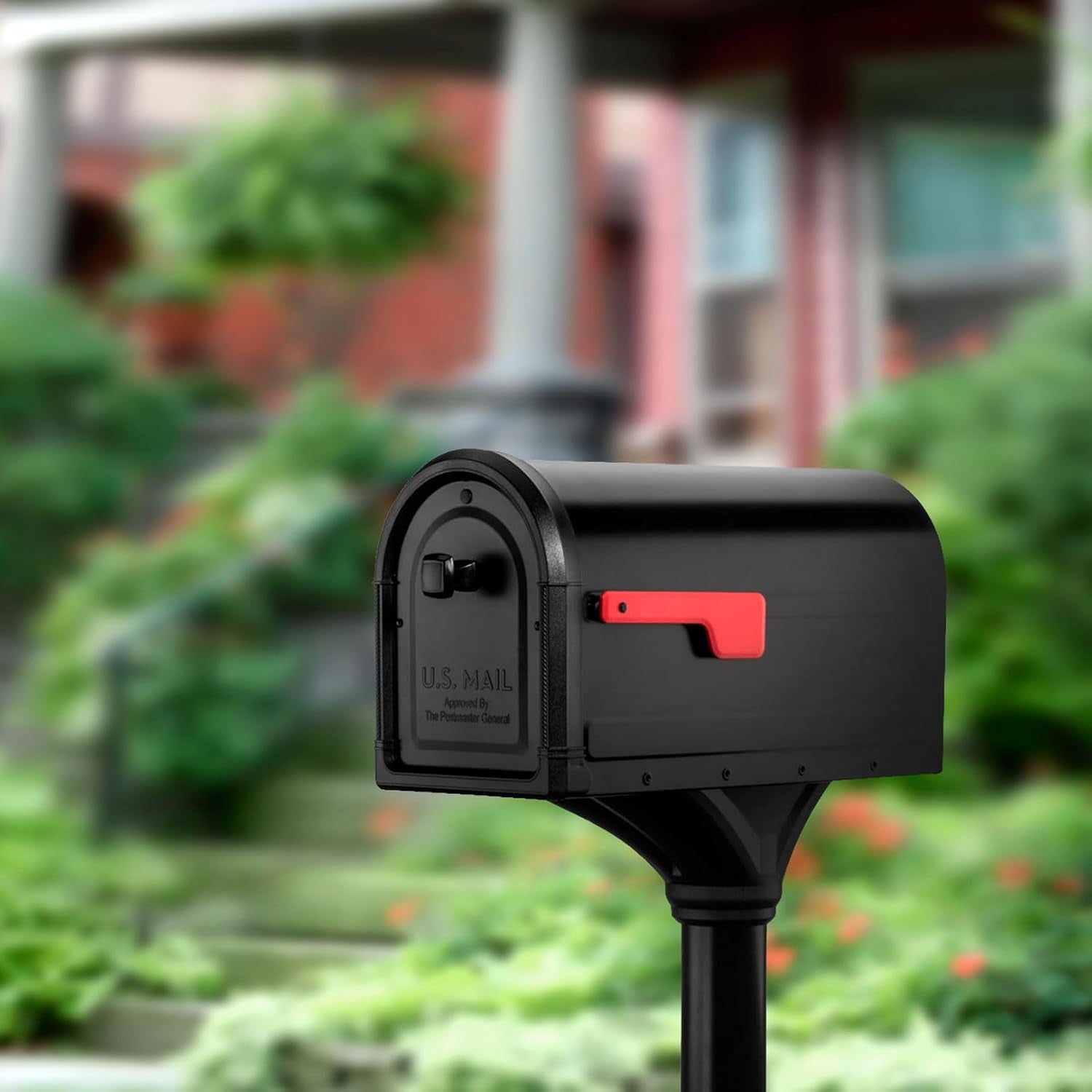 Architectural Mailboxes 7980B Roxbury Mailbox and Post Combo with Hy-Ko MM-5N 3' Gold Number Set