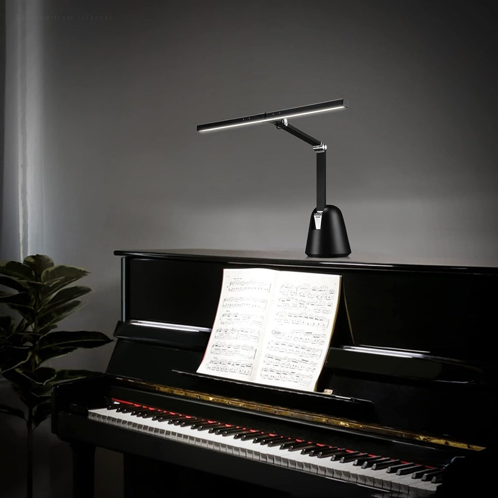 ESCENA Piano Lights for Upright Piano, 12W Professional Eye-Care Led Piano Lamps with Auto-Dimming, 3000K-6000K, 2H Timer CRI 95, Dimmable Music Stand Light, Steady Base, ETL Listed, Black