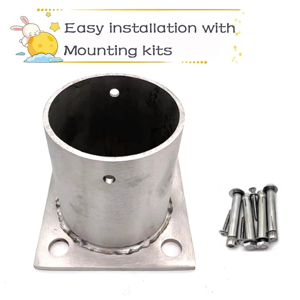 Deck Post Base/Posts Brackets, Pergola Brackets Posts Base for Mailbox/Light Pole/Flag Pole/Holding Fence, Post Sleeve Surface Mount Kit, Heavy Duty(Dia 2.4 X 3.1IN(60 X 80MM),5 pcs)