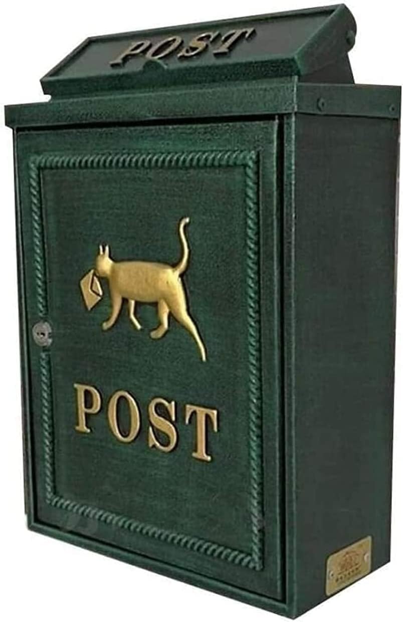 Suggestion Box Safe Lock Box Ballot Box Donation Box Mailbox Wall Mounted with Lock Retro Vintage European Aluminum Mail Box Post Box Secure