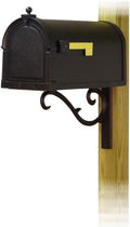 Special Lite Berkshire Curbside Mailbox with Sorrento Front Single Mailbox Mounting Bracket - TC-SOR-FS-1015-BLK