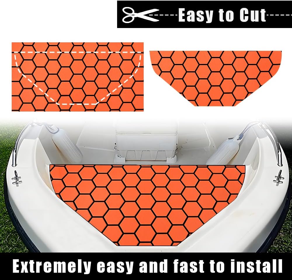 43.31' /37.7' New Hexagon EVA Self-Adhesive Boat Flooring and Decorative Fish for Yacht Pool Boat Flooring Sheet Thick Non-Skid mat