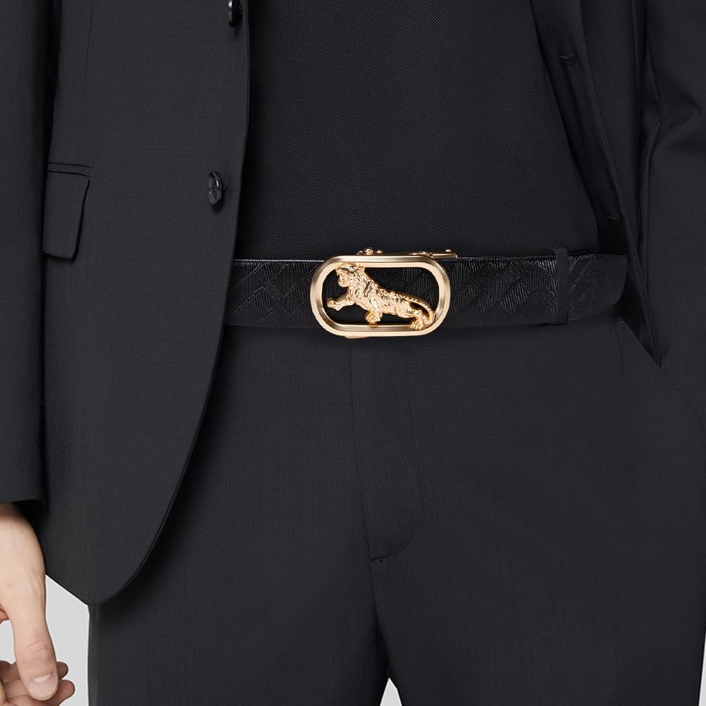 Slide Adjustable Genuine Leather Belt Men Dress Casual Trim-to-Fit Executive Classic Gift.