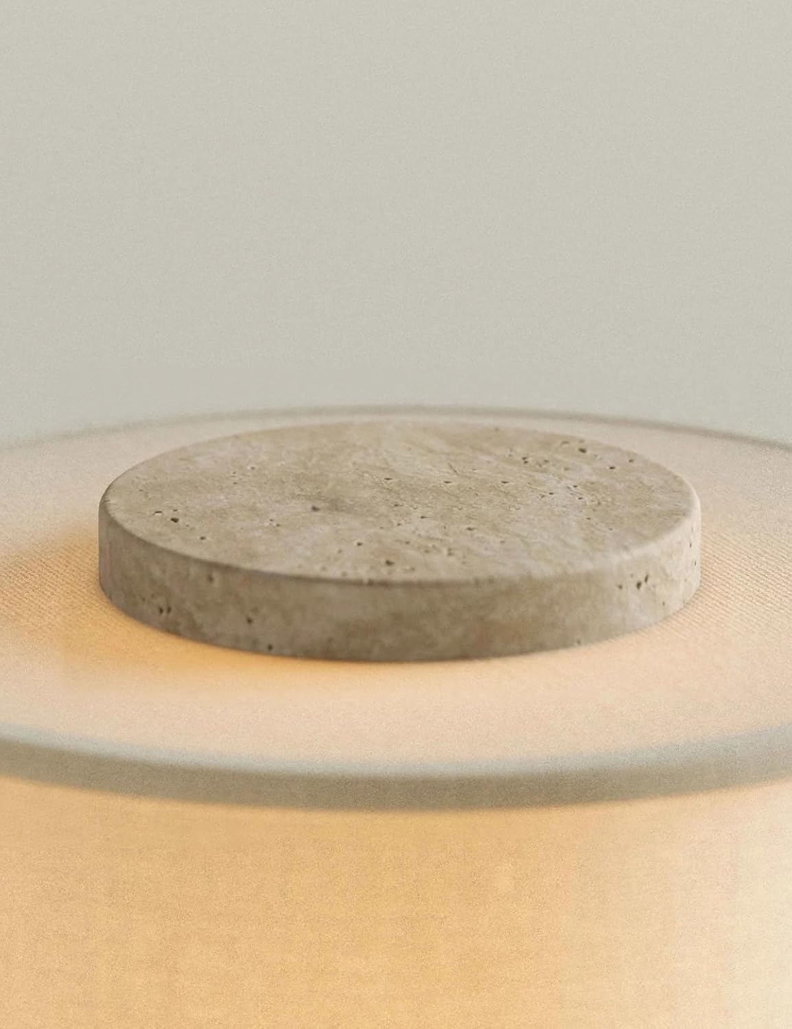Stone Lamp, Natural Travertine Table Lamp 10 Inch Marble Wabi Sabi Light Fixture Organic Modern Home Decor Warm to Cool White Light for Bedside, Console, Entryway, Counter...(Plug-in Travertine Lamp)