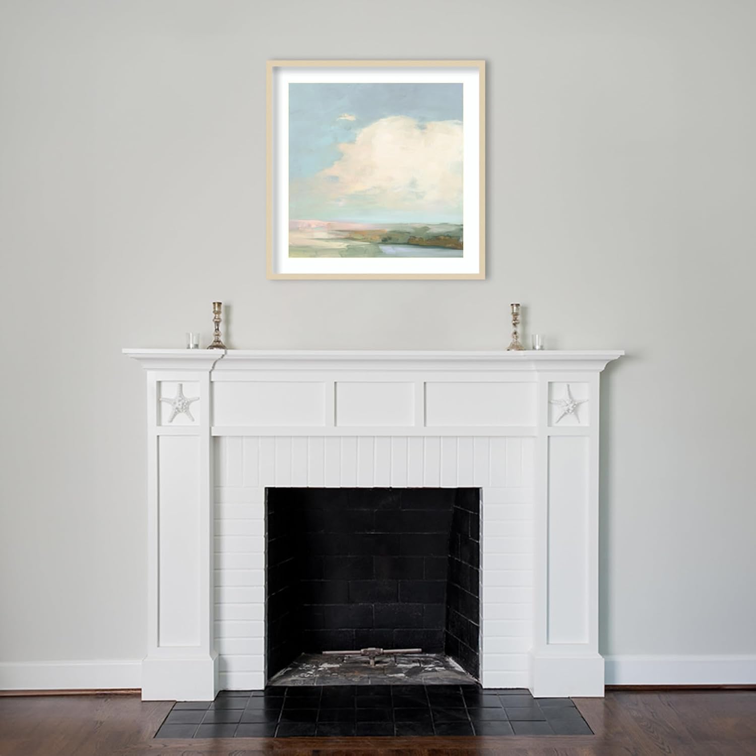 Amanti Art Framed Wall Art Print (33x33) Colorful Horizon II Blue by Julia Purinton Framed Poster for Wall Decor, Living Room, Bedroom, Bathroom, Kitchen, Office or Business Artwork from WI, USA