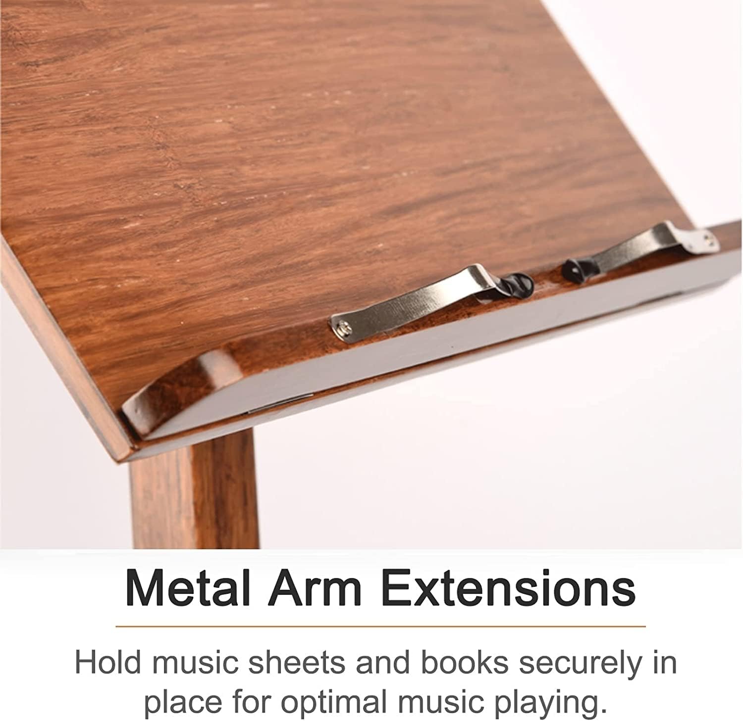 Music Stand Music Stands Heavy Wooden Music Holder 45'-53' Height Adjustable Sheet Music Stands with Guitar Holder Vintage Style More Stable