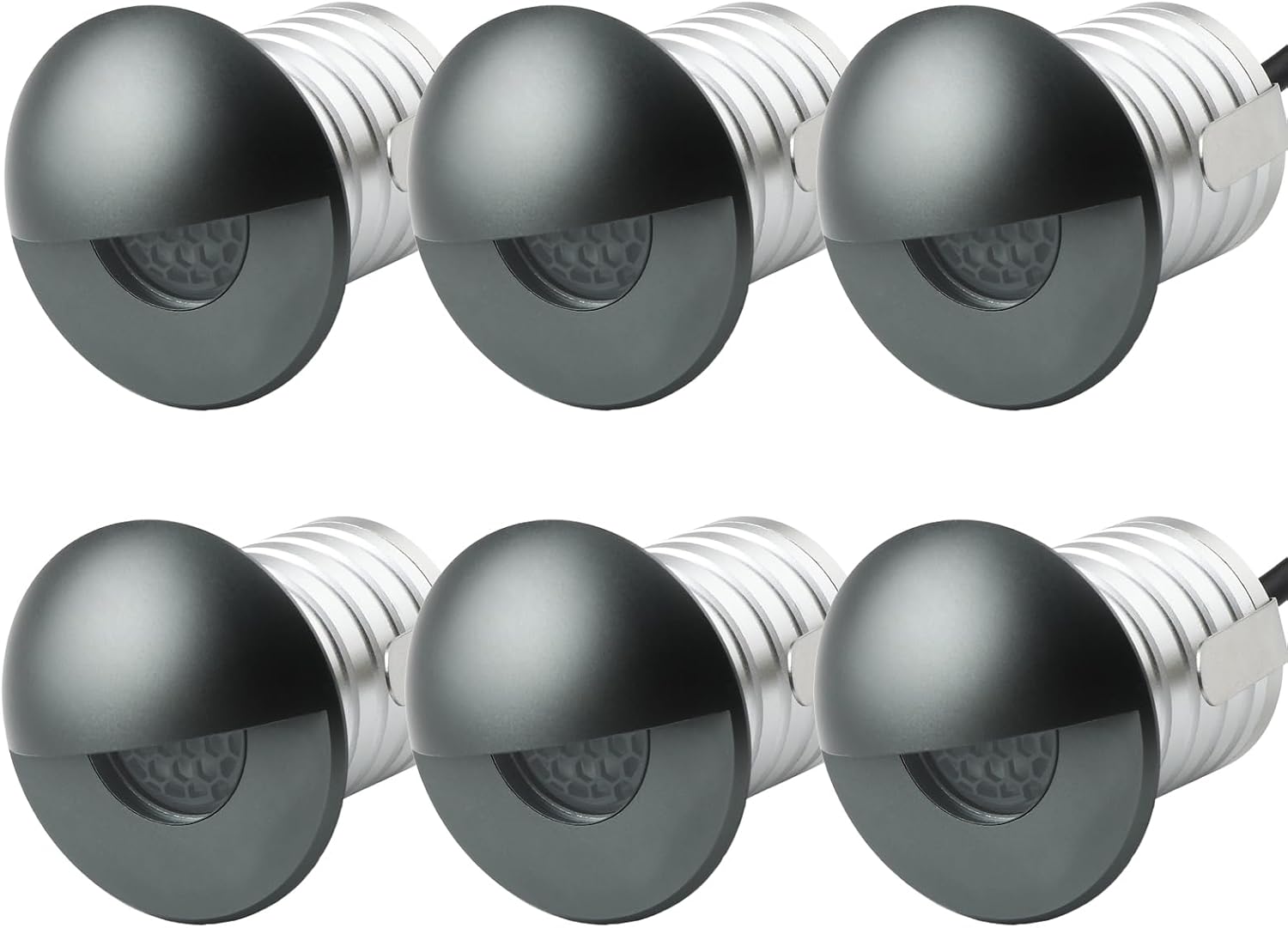 LED In-Ground Step Light- Half Moon Anti-Glare, 3W 12V-24V DC, Recessed Wall Lights, IP67 Waterproof, Buried Underground Outdoor Landscape Lighting,Warm White 3000K (6 Pack)