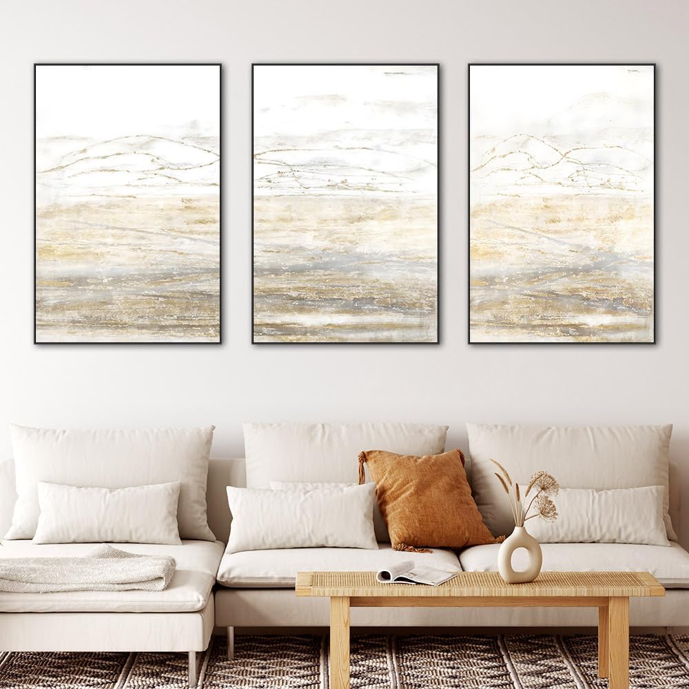 Wall Art for Living Room,3 Piece Abstract Minimalist Print Picture Paintings,Large Wall Art for Bedroom Office Framed Canvas Artwork Modern Room Wall Decor Size 24 'X 32' X 3 Pcs Ready to Hang
