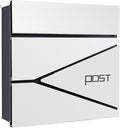 Mailboxes for Outside, Locking Wall Mount Mailboxes, Large Capacity Metal Mailbox, for Outside, Home, Office Business(White)